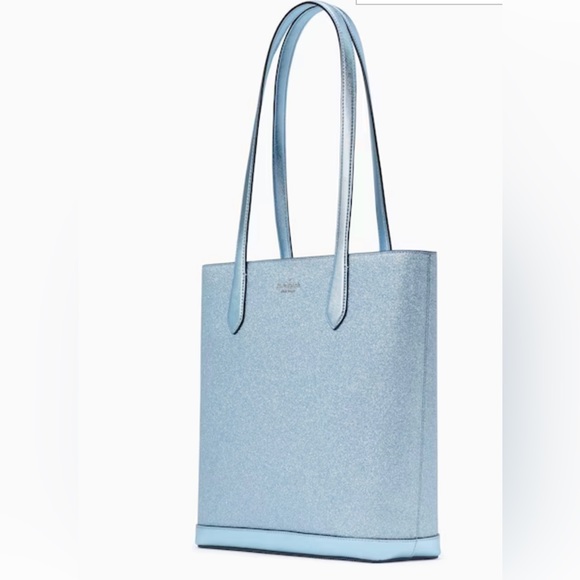 🎉4x HP🎊🆕NWT Kate Spade ♠️ Frost Sky Tinsel Tote - Picture 2 of 8